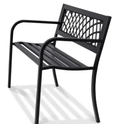 VEVOR Outdoor Bench,46 inches Metal Garden Bench for Outdoors, 480 lbs Load Capacity Bench, Outdoor Garden Park Bench with Backrest and Armrests, Patio Bench for Garden, Park, Yard, Front Porch