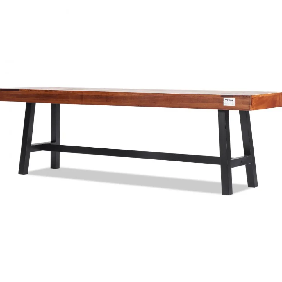 VEVOR Outdoor Bench, 63 inches Wood Garden Bench with Metal Leg for Outdoors, Outdoor Garden Park Bench, 500 lbs Load Capacity Bench, Dining Bench Patio Bench for Garden, Park, Yard, Front Porch