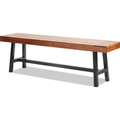 VEVOR Outdoor Bench, 63 inches Wood Garden Bench with Metal Leg for Outdoors, Outdoor Garden Park Bench, 500 lbs Load Capacity Bench, Dining Bench Patio Bench for Garden, Park, Yard, Front Porch
