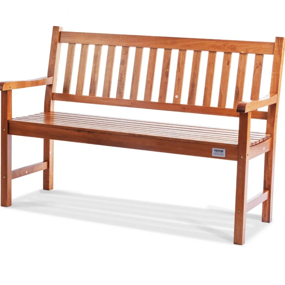 VEVOR Outdoor Bench, 50 inches Wood Garden Bench for Outdoors, Outdoor Garden Park Bench with Backrest and Armrests, 800 lbs Load Capacity Bench, Patio Bench for Garden, Park, Yard, Front Porch