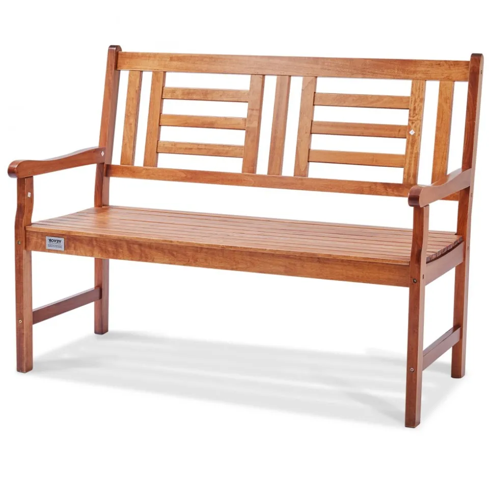 VEVOR Outdoor Bench, 48 inches Wood Garden Bench for Outdoors, Outdoor Garden Park Bench with Backrest and Armrests, 700 lbs Load Capacity Bench, Patio Bench for Garden, Park, Yard, Front Porch