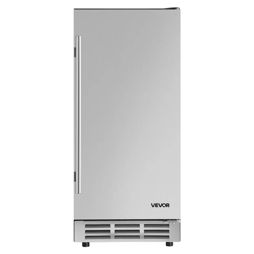 VEVOR Outdoor Beverage Refrigerator, 15 Inch Undercounter Drink Fridge, 304 Stainless Steel Body, 3.0 Cu. Ft, Hold 94 Cans, Powerful Cooling System, Built-in / Freestand Cooler, Home Bar & Patio
