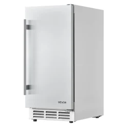 VEVOR Outdoor Beverage Refrigerator, 15 Inch Undercounter Drink Fridge, 304 Stainless Steel Body, 3.0 Cu. Ft, Hold 94 Cans, Powerful Cooling System, Built-in / Freestand Cooler, Home Bar & Patio