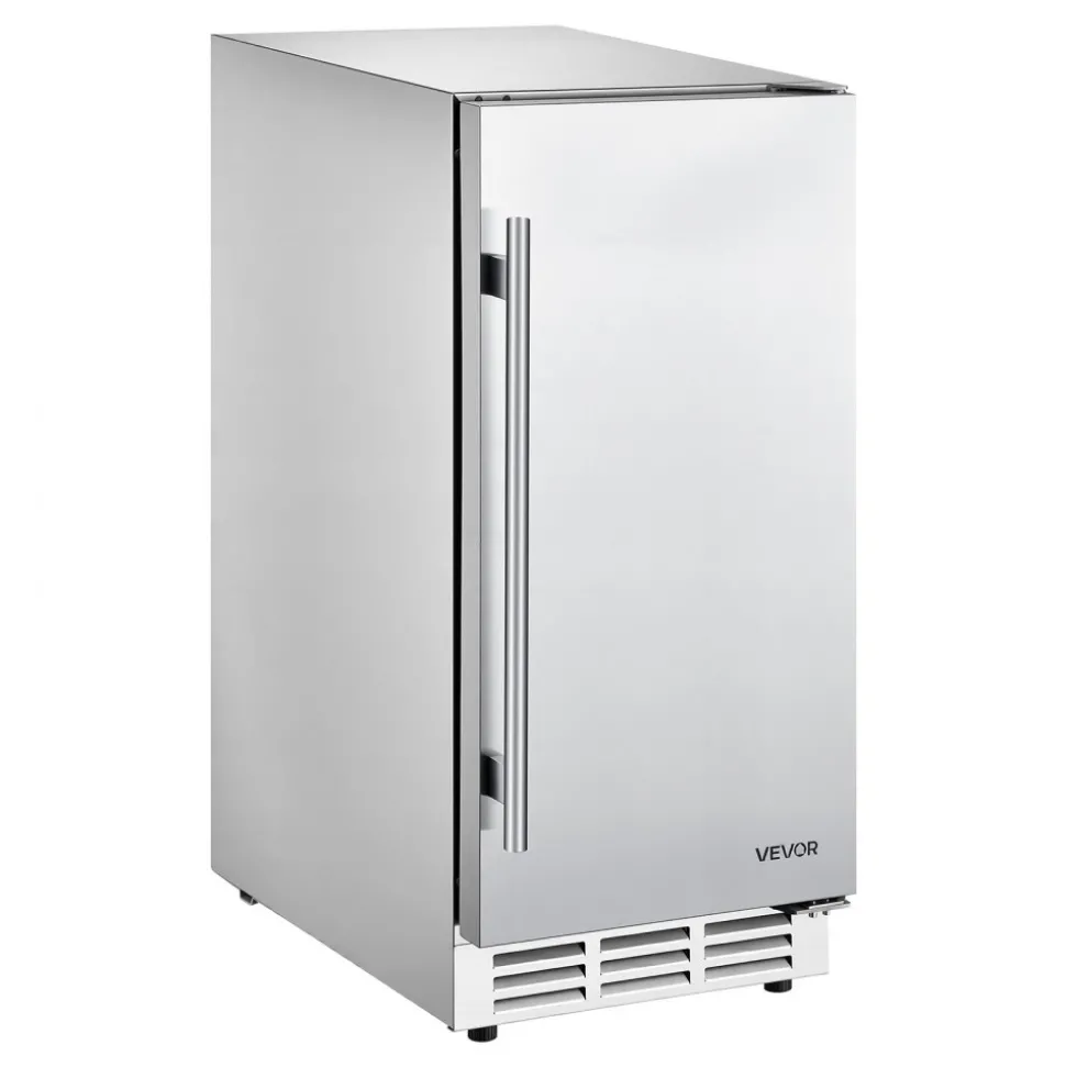 VEVOR Outdoor Beverage Refrigerator, 15 Inch Undercounter Drink Fridge, 304 Stainless Steel Body, 3.0 Cu. Ft, Hold 94 Cans, Powerful Cooling System, Built-in / Freestand Cooler, Home Bar & Patio