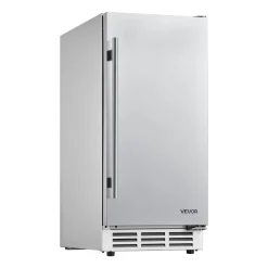 VEVOR Outdoor Beverage Refrigerator, 15 Inch Undercounter Drink Fridge, 304 Stainless Steel Body, 3.0 Cu. Ft, Hold 94 Cans, Powerful Cooling System, Built-in / Freestand Cooler, Home Bar & Patio