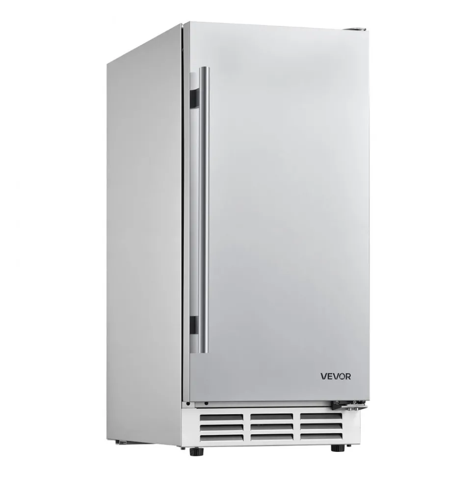 VEVOR Outdoor Beverage Refrigerator, 15 Inch Undercounter Drink Fridge, 304 Stainless Steel Body, 3.0 Cu. Ft, Hold 94 Cans, Powerful Cooling System, Built-in / Freestand Cooler, Home Bar & Patio