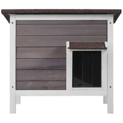 VEVOR Outdoor Cat House Weatherproof, Feral Cat Shelter for Multiple Cats, Outdoor Wooden Cat Rabbit House with All-Round Foam Insulated, Open Roof, PVC Door Flaps, 24