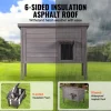 VEVOR Outdoor Cat House Weatherproof, Feral Cat Shelter for Multiple Cats, Outdoor Wooden Cat Rabbit House with All-Round Foam Insulated, Open Roof, PVC Door Flaps, 34"L x 22"W x 27"H