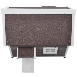 VEVOR Outdoor Cat House Weatherproof, Feral Cat Shelter for Multiple Cats, Outdoor Wooden Cat House with Large Side Door, PVC Door Flaps, Open Roof, Clear Window, 22