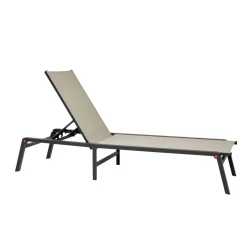 VEVOR Outdoor Chaise Lounge Chair Set of 2, 400 lbs Weight Capacity, Foldable Sun Tanning Chair, 5 Adjustable Positions, Easy Assembly, Aluminum Pool Recliner Lounge Chairs, for Beach Yard Patio