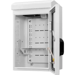 VEVOR Outdoor Electrical Box, Cold-Rolled Steel, Electrical Junction Box with Thermostat and Fan, Rain Hood, Ventilated Design, IP65 Waterproof Hinged Enclosure, Wall/Pole Mounted, 16 x 12 x 8 in