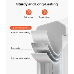 VEVOR Outdoor Electrical Box, Cold-Rolled Steel, Electrical Junction Box with Thermostat and Fan, Rain Hood, Ventilated Design, IP65 Waterproof Hinged Enclosure, Wall/Pole Mounted, 16 x 12 x 8 in