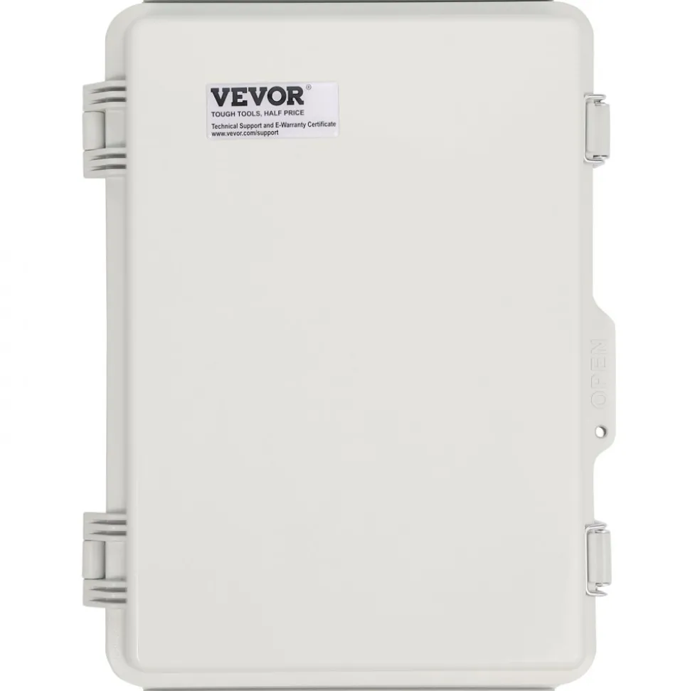 VEVOR Outdoor Electrical Junction Box, 13.78 x 9.84 x 5.90 in, ABS Plastic Electrical Enclosure Box with Hinged Cover Stainless Steel Latch, IP67 Dustproof Waterproof for Outdoor Electrical Projects
