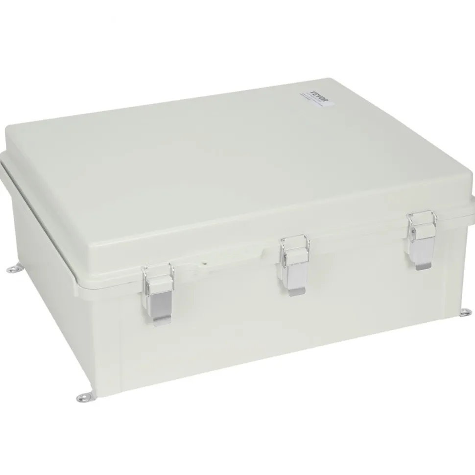 VEVOR Outdoor Electrical Junction Box, 20.87 x 16.92 x 7.87 in, ABS Plastic Electrical Enclosure Box with Hinged Cover Stainless Steel Latch, IP67 Dustproof Waterproof for Outdoor Electrical Projects