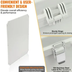 VEVOR Outdoor Electrical Junction Box, 20.87 x 16.92 x 7.87 in, ABS Plastic Electrical Enclosure Box with Hinged Cover Stainless Steel Latch, IP67 Dustproof Waterproof for Outdoor Electrical Projects