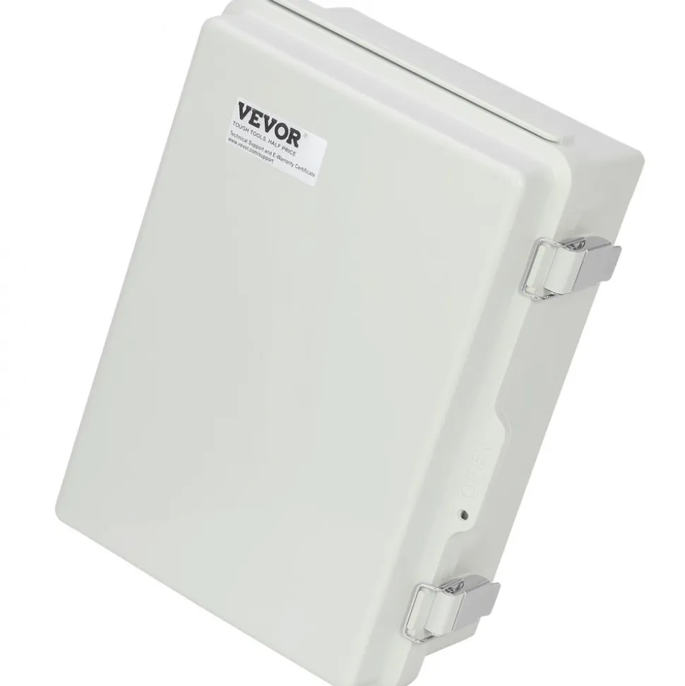 VEVOR Outdoor Electrical Junction Box, 11.81 x 7.87 x 7.08 in, ABS Plastic Electrical Enclosure Box with Hinged Cover Stainless Steel Latch, IP67 Dustproof Waterproof for Outdoor Electrical Projects