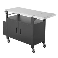 VEVOR Outdoor Grill Cart with Storage Cabinet, 36.4 Inch Grill Table, Waterproof Kitchen Island with Stainless Steel Top, Shelf, and Wheels, Movable Food Prep Station for Patio Bar Backyard BBQ