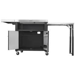 VEVOR Outdoor Grill Cart with Storage Cabinet, 74.8 Inch Grill Table, Waterproof Kitchen Island with Stainless Steel Top, Pull-Out Plate, Wheels, Movable Food Prep Station for Patio Bar Backyard BBQ