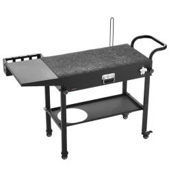 VEVOR Outdoor Grill Cart, 31.0 x 17.0 inch Tabletop Size Grilling Table, Foldable Outdoor Cooking Table with Tissue Holder, Hooks, Wheels, Side Table, BBQ Prep Tables for Picnic, Kitchen, Courtyard