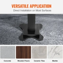 VEVOR Outdoor Handrail 165LBS Load Handrail Outdoor Stairs Aluminum Stair Handrail 36 x 35" Outdoor Stair Railing Transitional Range from 0 to 30° Staircase Handrail Fits 2-3 Steps with Screw Kit