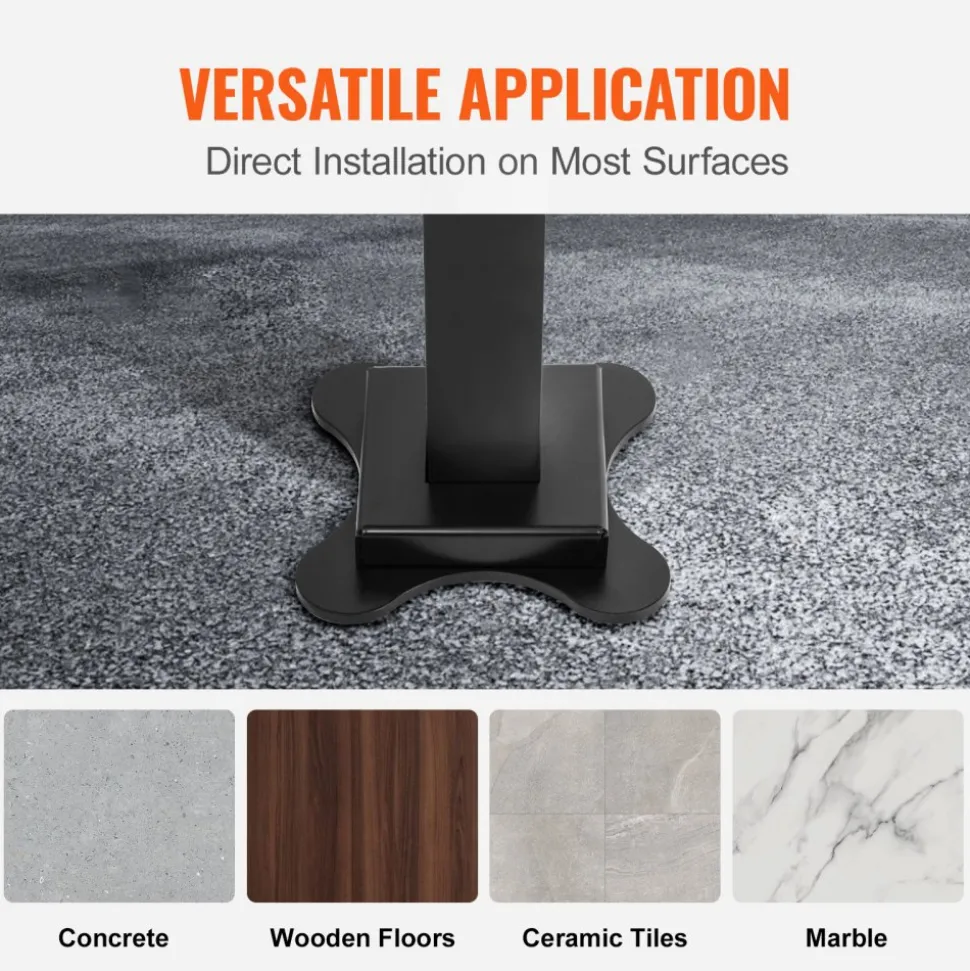 VEVOR Outdoor Handrail 165LBS Load Handrail Outdoor Stairs Aluminum Stair Handrail 36 x 35" Outdoor Stair Railing Transitional Range from 0 to 30° Staircase Handrail Fits 2-3 Steps with Screw Kit