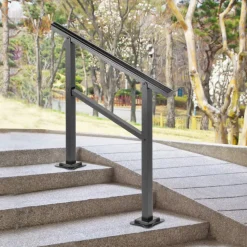 VEVOR Outdoor Handrail 165LBS Load Handrail Outdoor Stairs Aluminum Stair Handrail 36 x 35