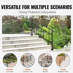 VEVOR Outdoor Handrail 165LBS Load Handrail Outdoor Stairs Aluminum Stair Handrail 60 x 35