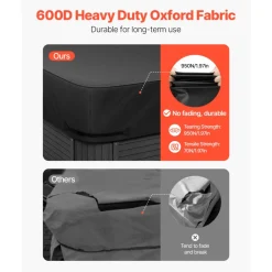VEVOR Outdoor Hot Tub Cover, 80 x 80 x 20 Inch Weatherproof and Waterproof Hot Tub Cover Protector, 600D Heavy Duty Oxford Fabric and 950N Tearing Strength, Square Spa Covers for Hottub, Black
