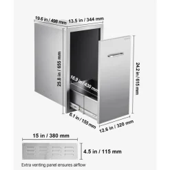 VEVOR Outdoor Kitchen Trash Drawer, 13.54