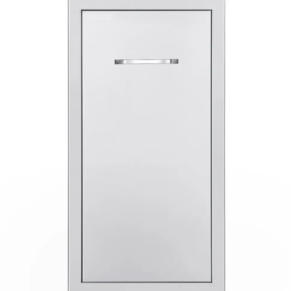 VEVOR Outdoor Kitchen Trash Drawer, 13.54"W x 19.61"D x 25.79"H Interior Storage, Multi-Purpose Outdoor Kitchen Drawers Stainless Steel, 55 lbs Max Capacity per Tier, for Outdoors BBQ Island Kitchens