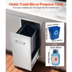 VEVOR Outdoor Kitchen Trash Drawer, 13.54