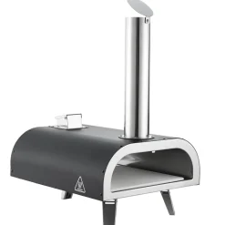 VEVOR Outdoor Pizza Oven, 12 Inch Wood Fired Pizza Ovens, Pellet Pizza-Stove with Thermometer, Portable Pizza-Maker for Outside Backyard Patio Camping, Pizza-Stone, Carry Bag, Shovel, Black