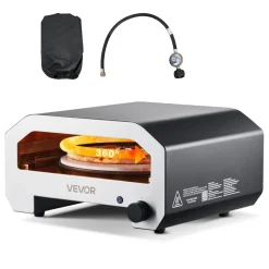 VEVOR Outdoor Pizza Oven, 16 in Propane Gas Pizza Maker, Portable Pizza-Cooker with  Electric Rotation, Thickened Pizza-Stone, Carry Bag, Propane Pizza-Oven for Outside Backyard Patio Camping, Black