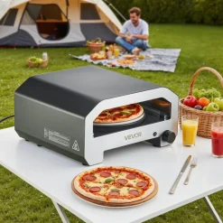 VEVOR Outdoor Pizza Oven, 16 in Propane Gas Pizza Maker, Portable Pizza-Cooker with  Electric Rotation, Thickened Pizza-Stone, Carry Bag, Propane Pizza-Oven for Outside Backyard Patio Camping, Black