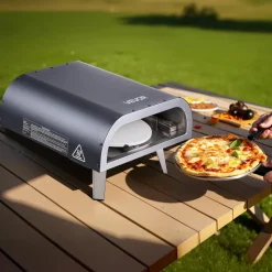 VEVOR Outdoor Pizza Oven, 12 in Propane Gas Pizza Maker, Portable Pizza-Cooker with  Electric Rotation, Thickened Pizza-Stone, Carry Bag, Propane Pizza-Oven for Outside Backyard Patio Camping, Black