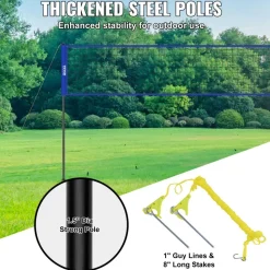 VEVOR Outdoor Portable Volleyball Net System, Adjustable Height Steel Poles, Professional Volleyball Set with PVC Volleyball, Pump, Carrying Bag, Heavy Duty Volleyball Net for Backyard, Beach, Lawn
