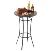 VEVOR Outdoor Round Bar Table, 23.7 in Counter Bar Height Bistro Table, Patio Dining Tables with Easy-to-Clean Top & Sturdy Metal Frame, Indoor High Top Pub Tables for Small Places, Kitchen