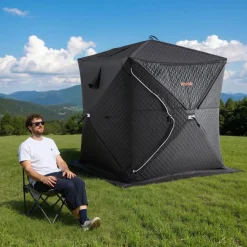 VEVOR Outdoor Sauna Tent Pro, Portable Steam & Dry Sauna for 4 Persons, Heavy-Duty Oxford Cloth & Carbon Steel, Easy Setup for Camping, Backyard, or Home Gym,Easy Setup(Black)