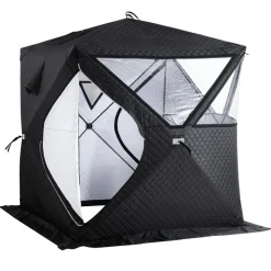 VEVOR Outdoor Sauna Tent Pro, Portable Steam & Dry Sauna for 4 Persons, Heavy-Duty Oxford Cloth & Carbon Steel, Easy Setup for Camping, Backyard, or Home Gym,Easy Setup(Black)