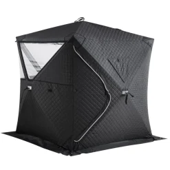 VEVOR Outdoor Sauna Tent Pro, Portable Steam & Dry Sauna for 4 Persons, Heavy-Duty Oxford Cloth & Carbon Steel, Easy Setup for Camping, Backyard, or Home Gym,Easy Setup(Black)