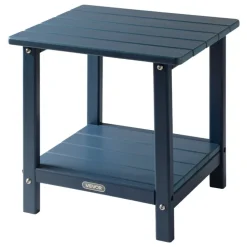 VEVOR Outdoor Side Table, 17.72W x 14.96D x 17.32H Inch, Double Layer HDPE Outside End Table for Easy Maintenance, Withstand Harsh Weather, Fit for Patio, Pool, Beach, Porch, Indoor, Backyard, Blue
