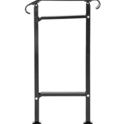 VEVOR Outdoor Stair Railing, Fit 1 or 2 Steps Wrought Iron Handrail, Adjustable Front Porch Hand Railings, Black Transitional Hand Rail for Concrete Steps or Wooden Stairs with Installation Kit