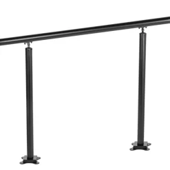 VEVOR Outdoor Stair Railing Kit, 3 FT Handrails 1-3 Steps, Adjustable Angle Black Aluminum Stair Hand Rail for The Elderly, Handrails for Outdoor Steps