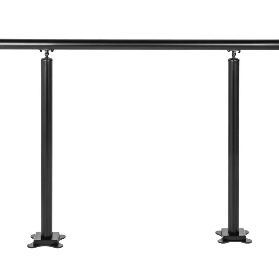 VEVOR Outdoor Stair Railing Kit, 3 FT Handrails 1-3 Steps, Adjustable Angle Black Aluminum Stair Hand Rail for The Elderly, Handrails for Outdoor Steps