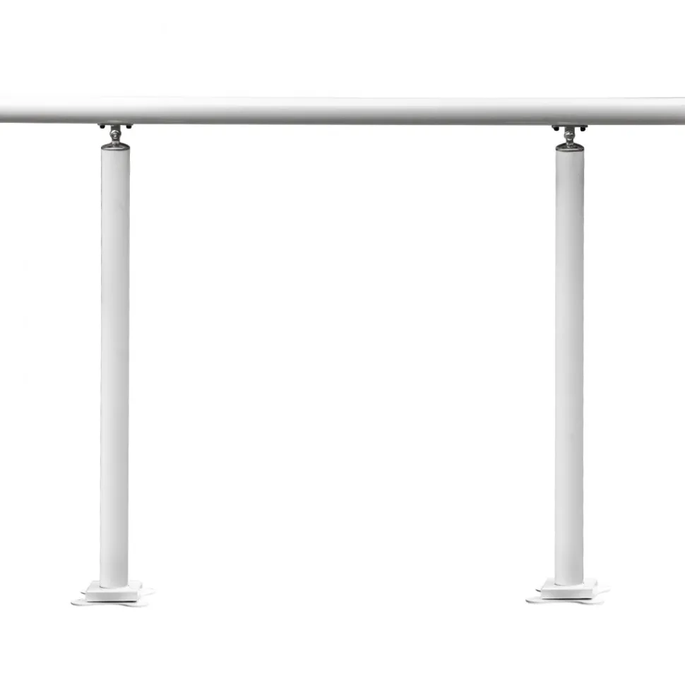 VEVOR Outdoor Stair Railing Kit, 3 FT Handrails 2-3 Steps, Adjustable Angle White Aluminum Stair Hand Rail for The Elderly, Handrails for Outdoor Steps