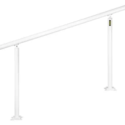 VEVOR Outdoor Stair Railing Kit, 5 FT Handrails 0-5 Steps, Adjustable Angle White Aluminum Stair Hand Rail for The Elderly, Handrails for Outdoor Steps