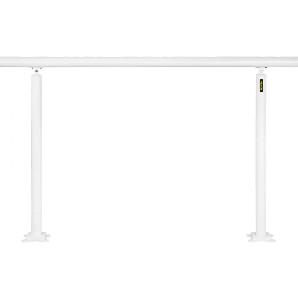 VEVOR Outdoor Stair Railing Kit, 5 FT Handrails 0-5 Steps, Adjustable Angle White Aluminum Stair Hand Rail for The Elderly, Handrails for Outdoor Steps