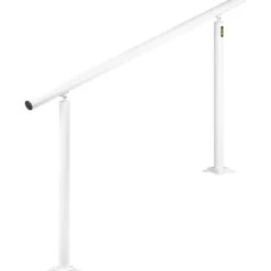 VEVOR Outdoor Stair Railing Kit, 5 FT Handrails 0-5 Steps, Adjustable Angle White Aluminum Stair Hand Rail for The Elderly, Handrails for Outdoor Steps