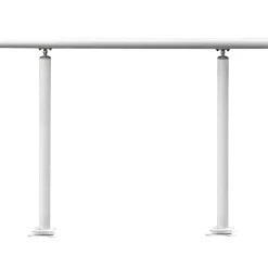 VEVOR Outdoor Stair Railing Kit, 4 FT Handrails 1-4 Steps, Adjustable Angle White Aluminum Stair Hand Rail for The Elderly, Handrails for Outdoor Steps