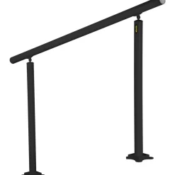 VEVOR Outdoor Stair Railing Kit, 5 FT Handrails 0-5 Steps, Adjustable Angle Black Aluminum Stair Hand Rail for The Elderly, Handrails for Indoor & Outdoor Steps
